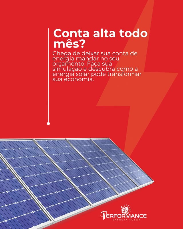 Conta de luz alta? Energia solar reduz custos todos os meses
